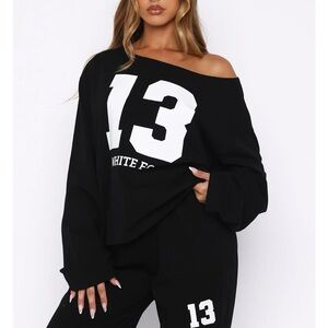 White Fox Boutique Black Long Sleeve Tee